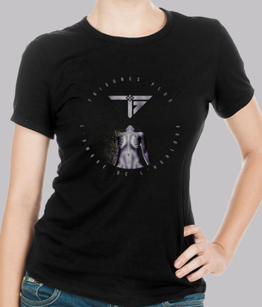 Boutique | T-shirt femme (recto) | L'Ombre de l'Horloge (Trigones Plus - Rock)